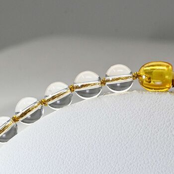 Bracelet Bébé Pierre naturelle - Cristal de roche fil doré 2