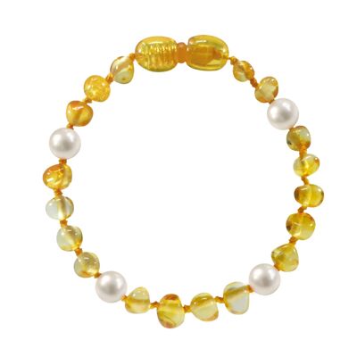 Pulsera Bebé Piedra Natural - Cristal de roca hilo oro