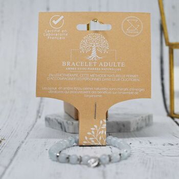 Bracelet adulte pierre naturelle, argent - aigue marine béryl 4