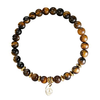 Pulsera adulto de piedras naturales, oro - ojo de tigre