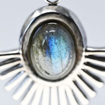 Collier bien-etre argent - FLORA (labradorite) 2