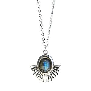 Collier bien-etre argent - FLORA (labradorite)