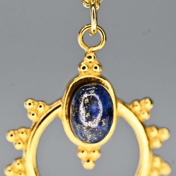 Collier bien-etre or - DAHLIA (lapis lazulis) 3