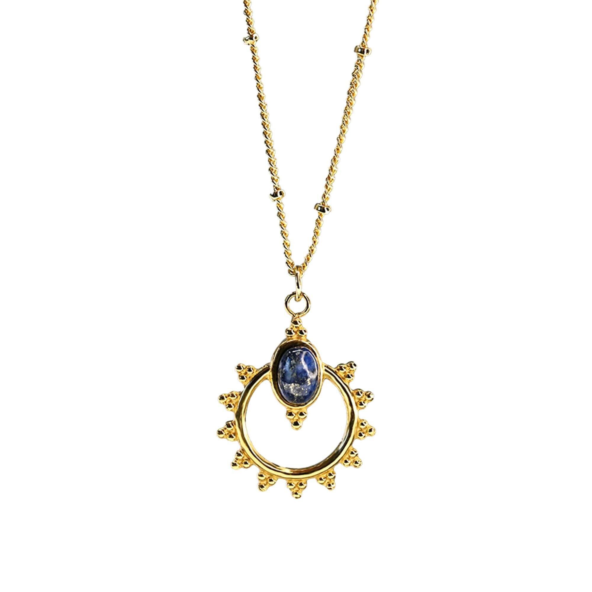 Collana in oro benessere - DAHLIA (lapislazzuli)