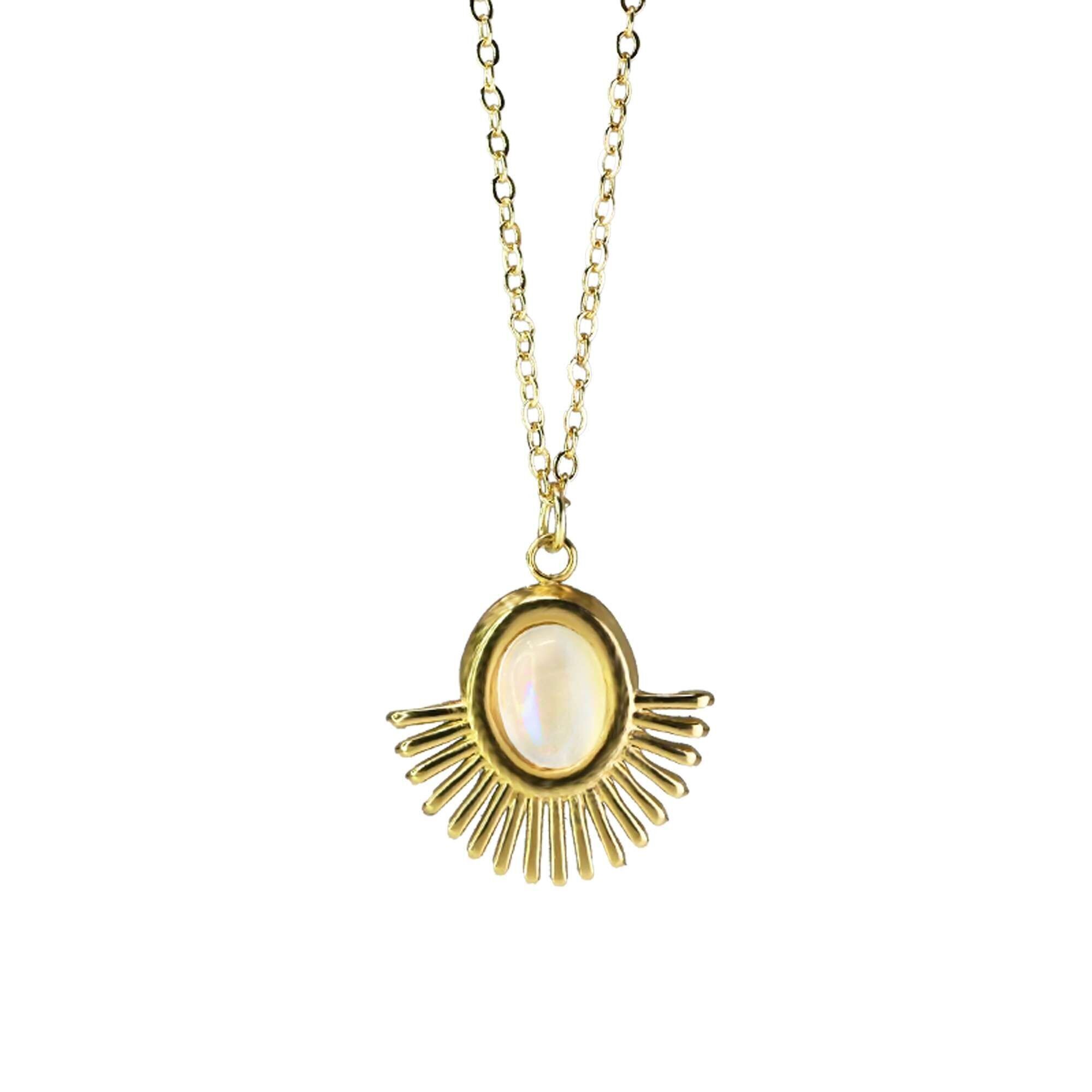 Collana benessere in oro - GARANCE (pietra di luna)