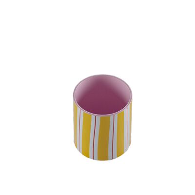 Kleine zylindrische Vase mit gelben Streifen, Orlando