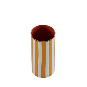 Vase cylindrique à rayures orange, Orlando - modèle medium