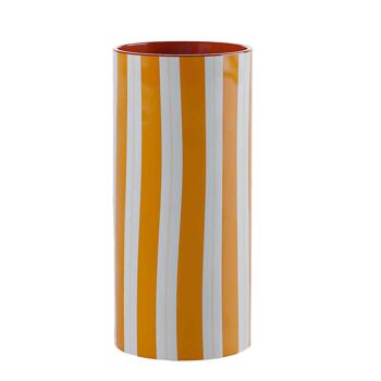 Vase cylindrique à rayures orange, Orlando - modèle medium 2