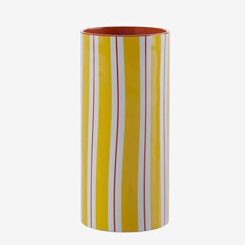 Vase cylindrique à rayures jaune, Orlando - modèle medium 3