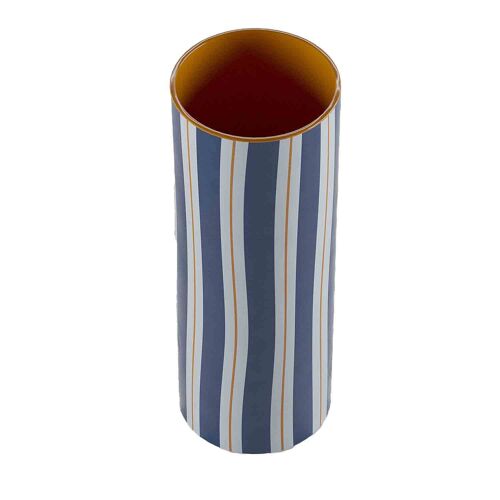 Vase cylindrique à rayures bleu, Orlando - grand modèle