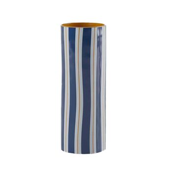 Vase cylindrique à rayures bleu, Orlando - grand modèle 2