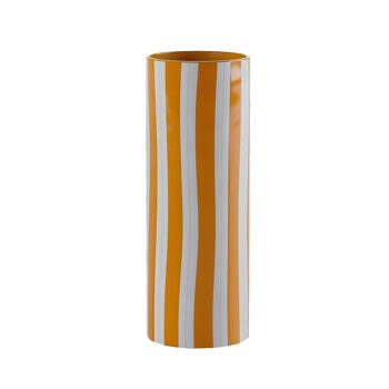 Vase cylindrique à rayures orange, Orlando - grand modèle 3