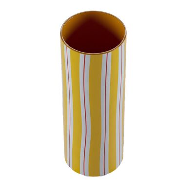 Zylindrische Vase mit gelben Streifen, Orlando - großes Modell