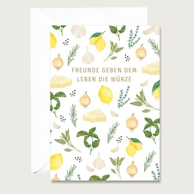 Birthday card "Friends add spice to life" N_23 - Folding card Birthday | Friendship | Lemon | Spice || HEART & PAPER