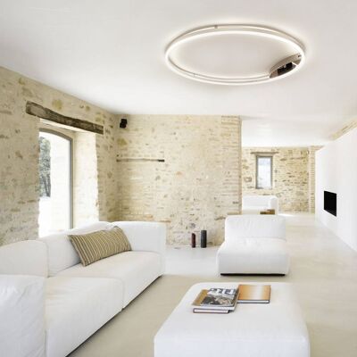 s.LUCE pro lámpara de techo y pared LED Ring L Regulable Ø 80cm cromo