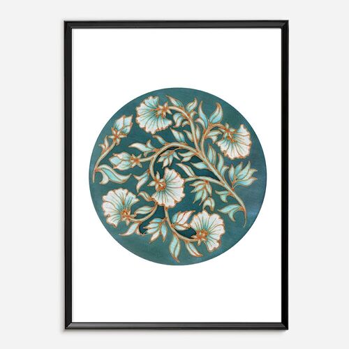 Batik Art Print - Mama's Vintage Peonies A3