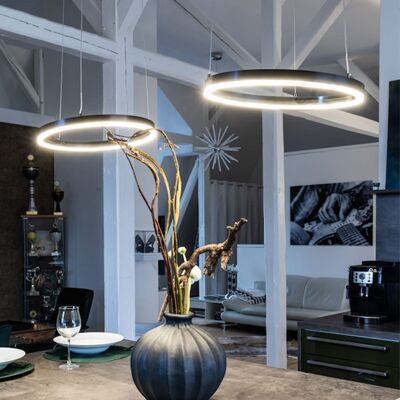 s.LUCE pro lámpara colgante LED Ring S Regulable Ø 40cm negro