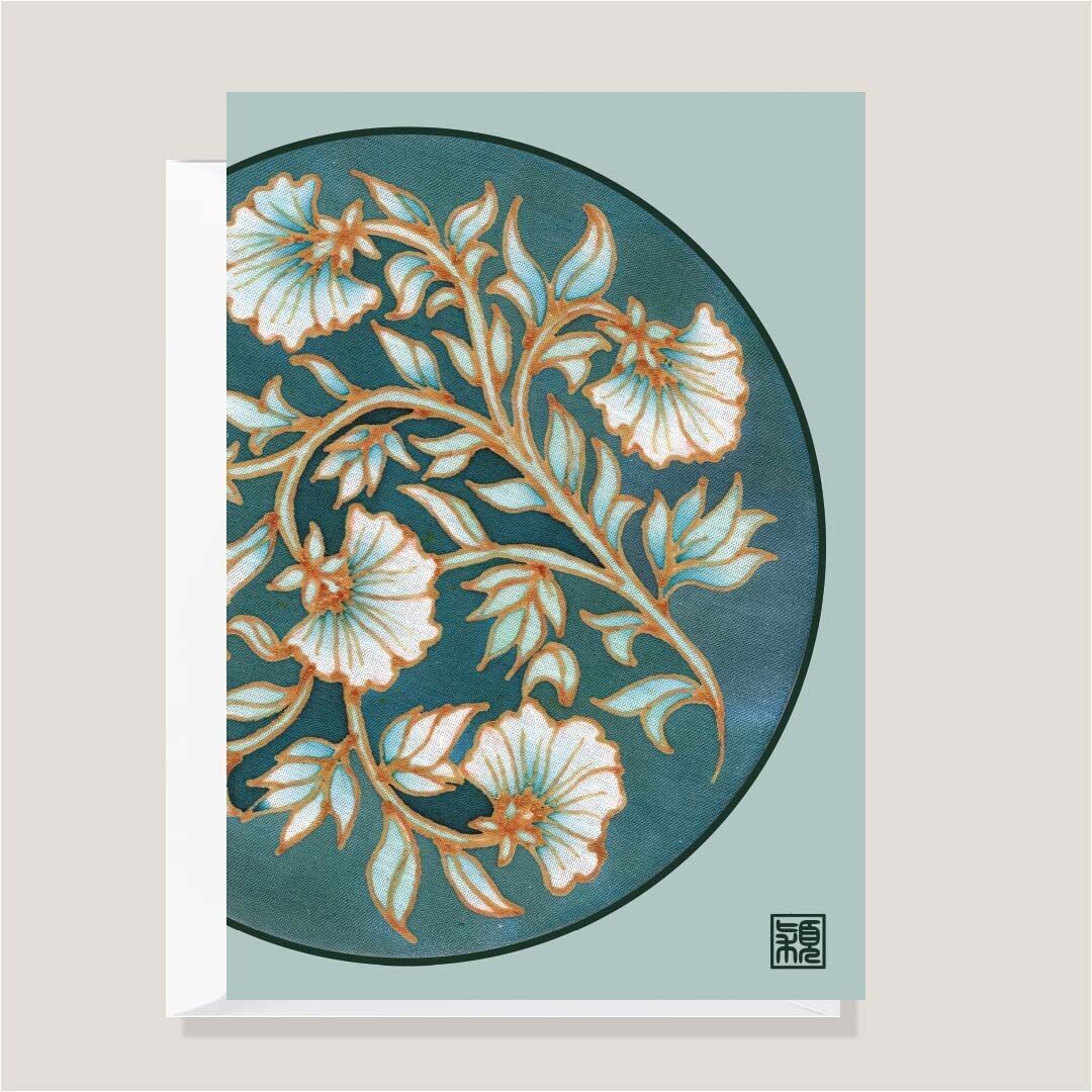 Tarjeta de felicitación- Peonías vintage de mamá