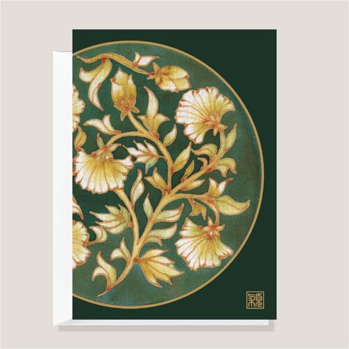 Greeting Card- Jade Vintage Peonies