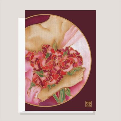 Tarjeta de felicitación-Mercado de las Flores - Rosa