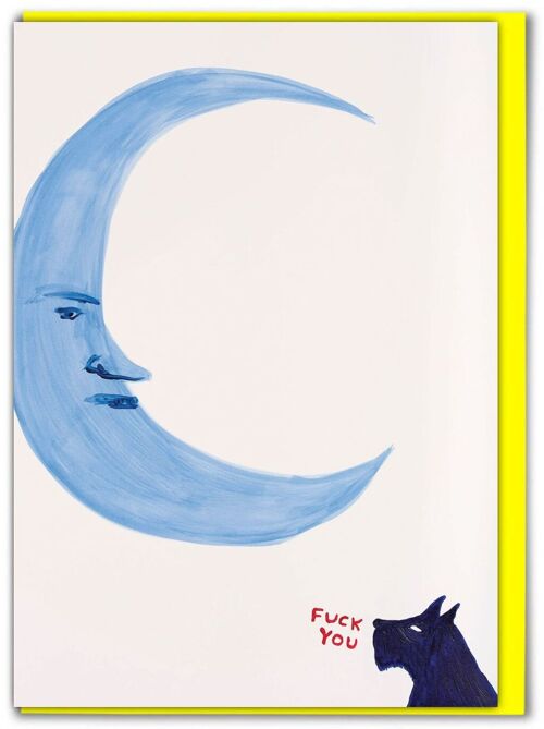 Funny David Shrigley - Fuck You Moon Greetings Card