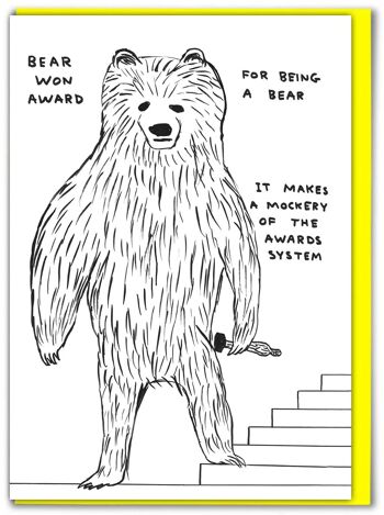 Carte de vœux drôle David Shrigley - Bear Award 1