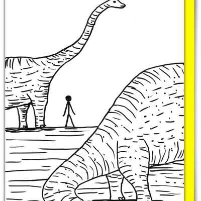 Lustige Grußkarte mit Dinosaurier-Motiv von David Shrigley