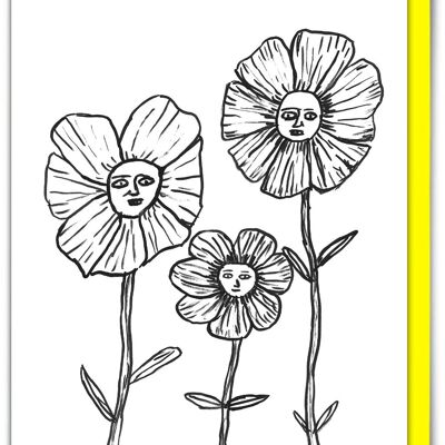 Lustige Grußkarte von David Shrigley – Hübsche Blumen
