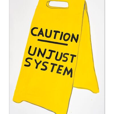 Cartolina artistica A6 di David Shrigley - Attenzione