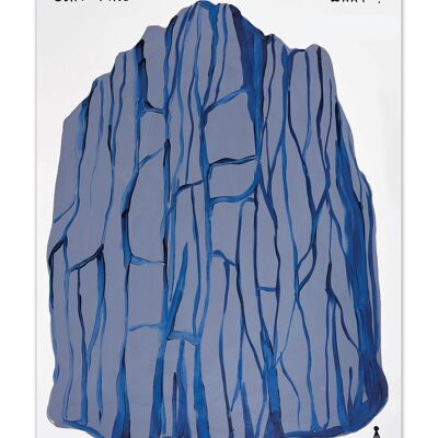 Carte postale d’art A6 par David Shrigley - Grimper la falaise
