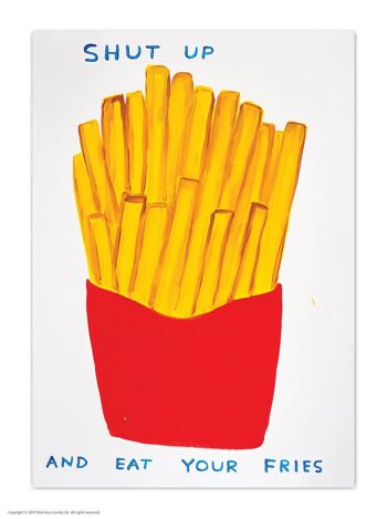 Carte postale d’art A6 par David Shrigley - Mangez vos frites 1