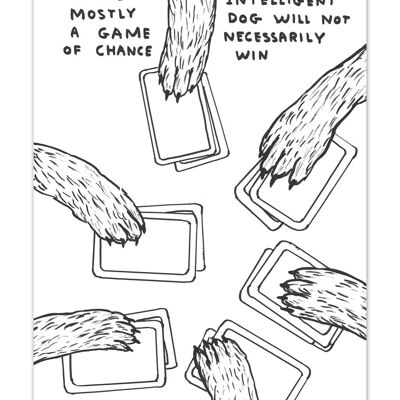 Cartolina artistica A6 di David Shrigley - Gioco d'azzardo