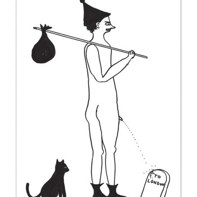 Cartolina artistica A6 di David Shrigley - A Londra
