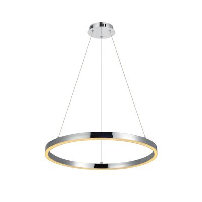 Lámpara colgante LED s.LUCE pro Ring M regulable Ø 60cm en cromo