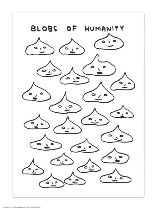 A6 Art Postcard By David Shrigley - Blobs Of Humanity