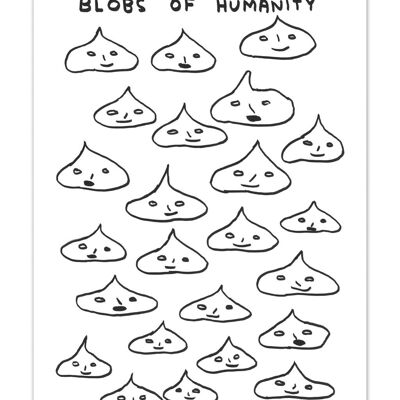 Postal artística A6 de David Shrigley - Blobs Of Humanity