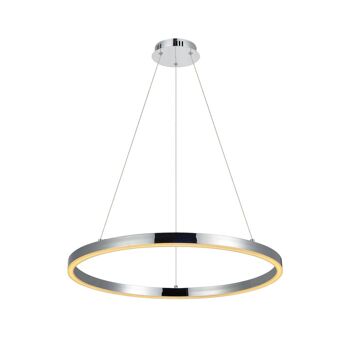 s.LUCE pro Lampe à suspension LED Ring L Dimmable Ø 80cm en chrome