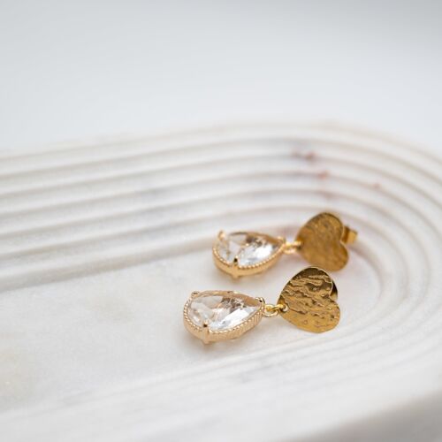 Cuore Crystal Drop 18K Gold Plated