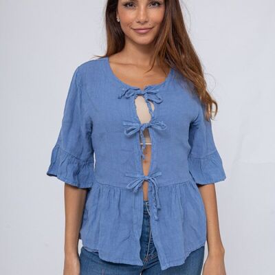 Linen shirt with bows REF 4602