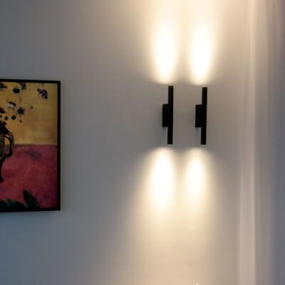 s.LUCE pro LED aplique de pared Crutch Up & Down negro