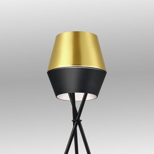 s.LUCE pro LED Tischleuchte SkaDa Ø 20cm in Schwarz, Gold