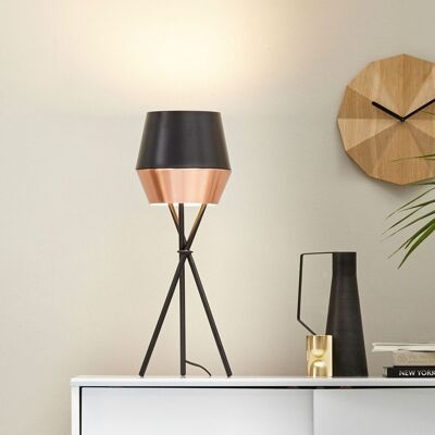 s.LUCE pro lámpara de mesa LED SkaDa Ø 20cm en cobre, negro