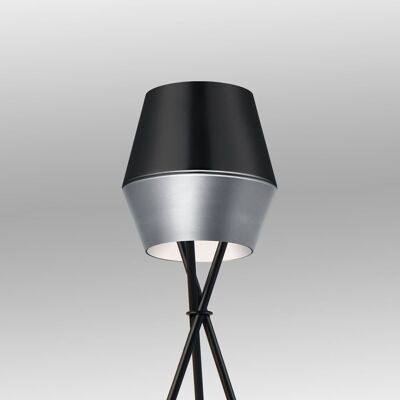 s.LUCE pro lámpara de mesa LED SkaDa Ø 20cm en aluminio, negro