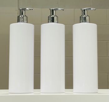 Bouteille de shampoing PET 500ML Bouteille blanche (choix de couleur de pompe) 1