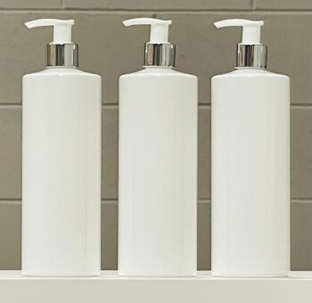 Bouteille de shampoing PET 500ML Bouteille blanche (choix de couleur de pompe) 10