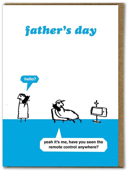Funny Modern Toss Father's Day Card - Remote Control