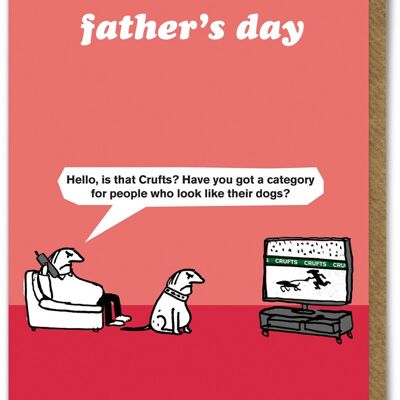 Lustige moderne Toss Vatertagskarte - Crufts