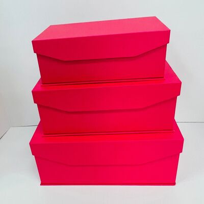 Set di 3 scatole regalo magnetiche ROSA