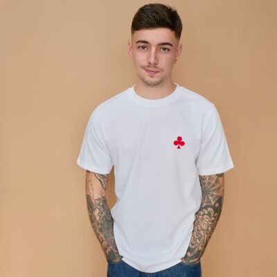 T-shirt con trifoglio rosso bianco
