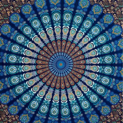 Sofa bed blanket or Blue Mandala Tapestry